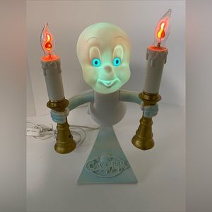 Vintage Casper The Friendly Ghost Candelabra Candles Light-Up Halloween Decor